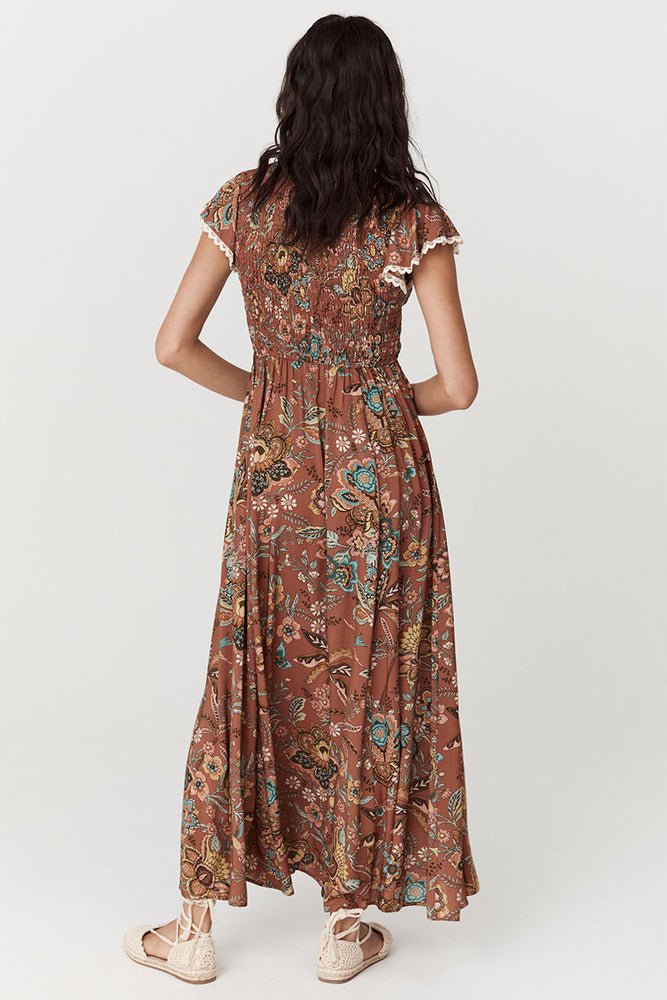 Mojave Lily Shirred Maxi Dress