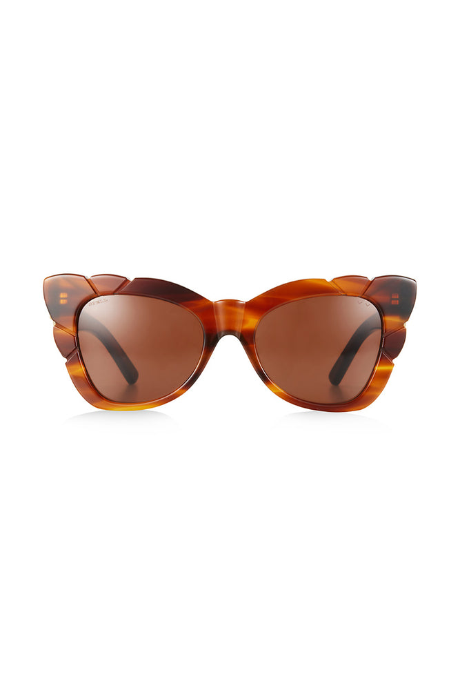 Marilyn Thick Arm with Solid Brown Lens Sunglasses